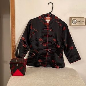 Vintage Oriental Chinese Kimono Top & Purse Sz: 34